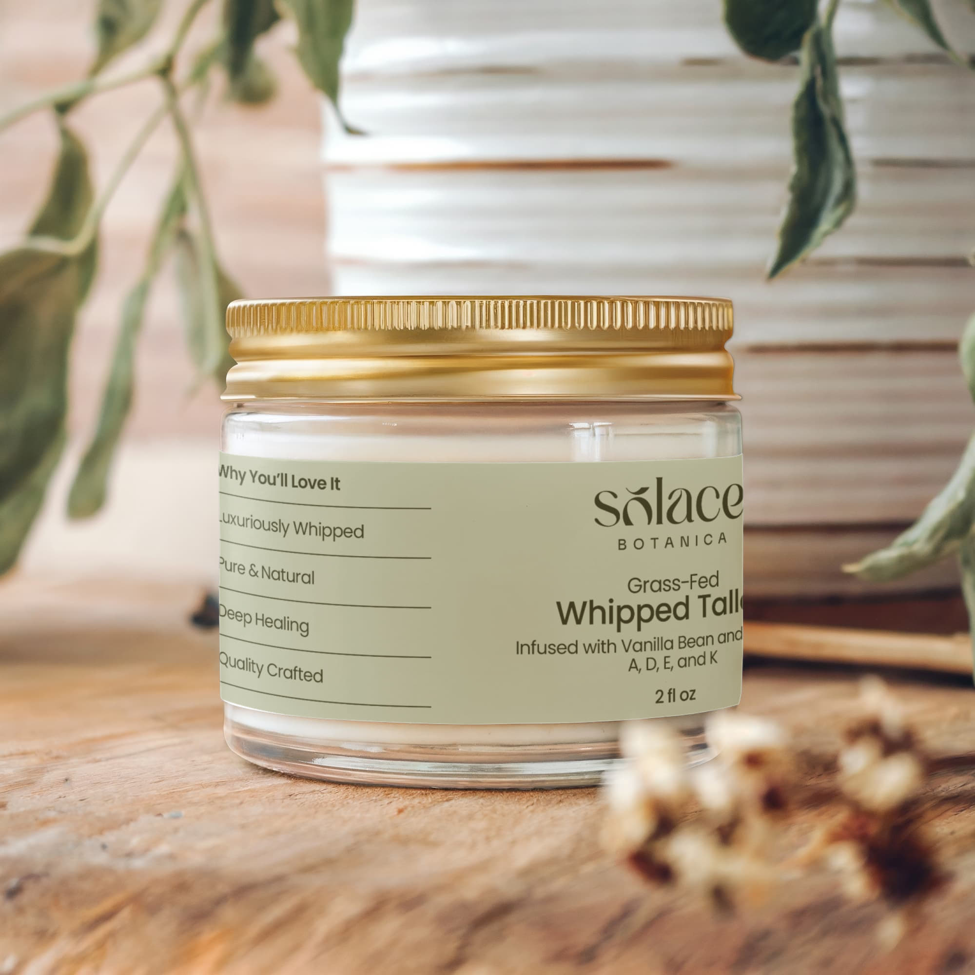 Whipped Grass-Fed Tallow Balm with Vanilla Bean
