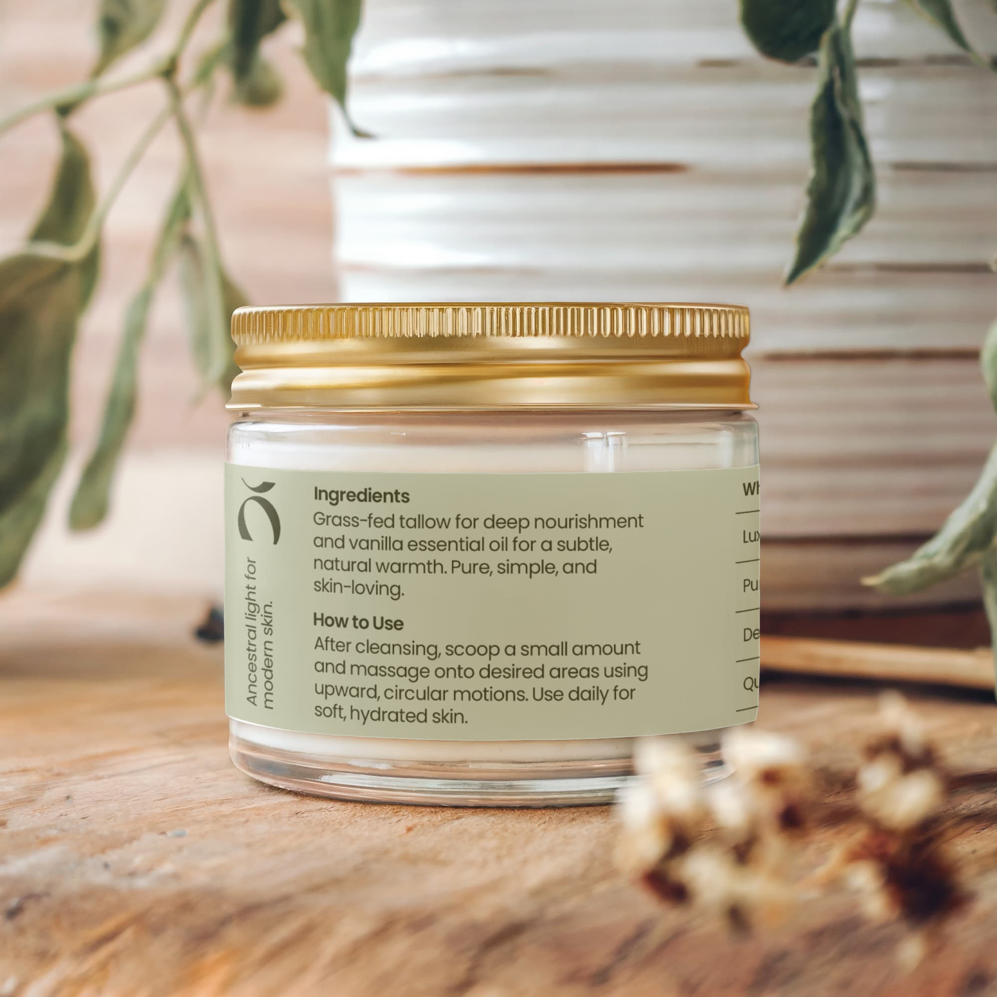 Whipped Grass-Fed Tallow Balm with Vanilla Bean