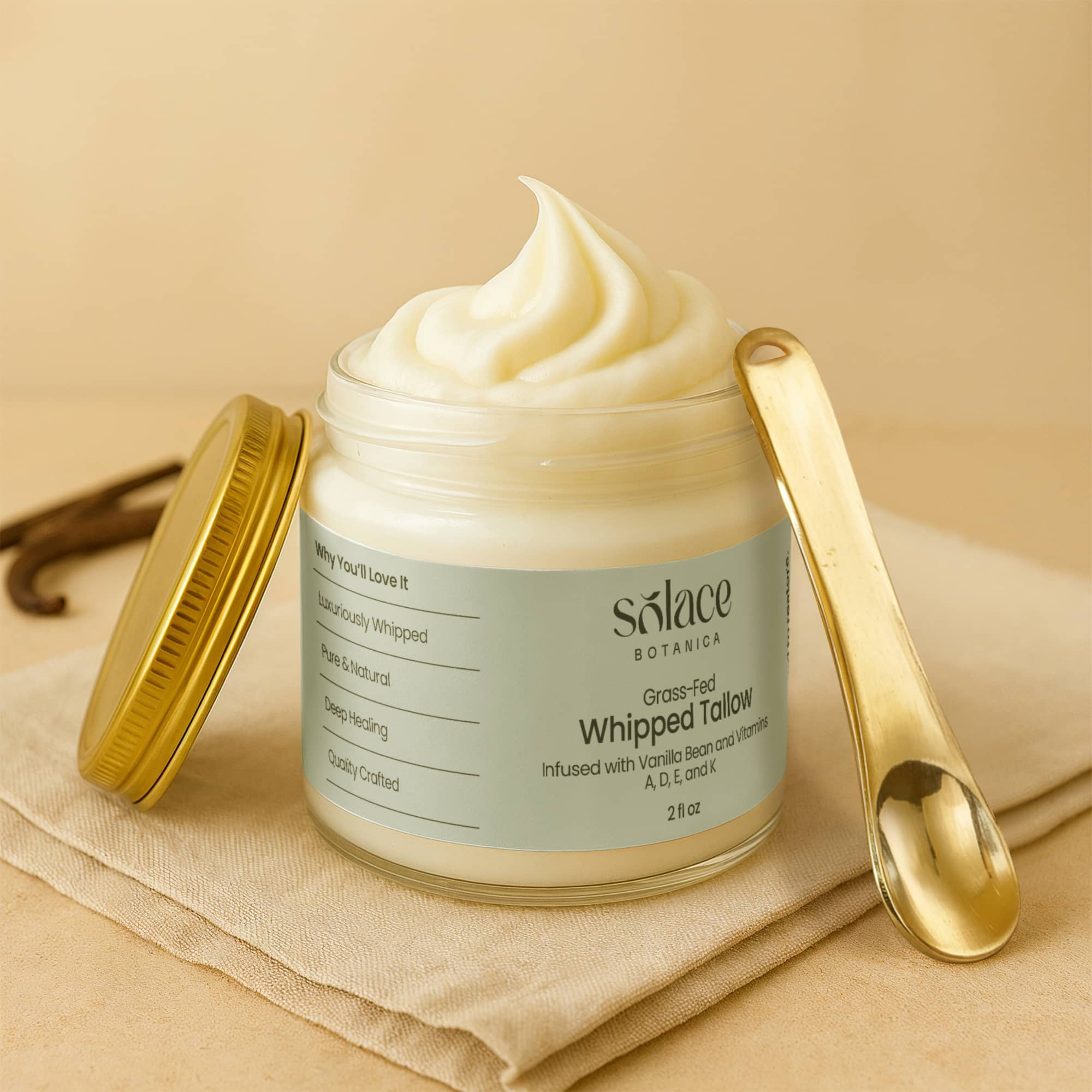 Whipped Grass-Fed Tallow Balm with Vanilla Bean