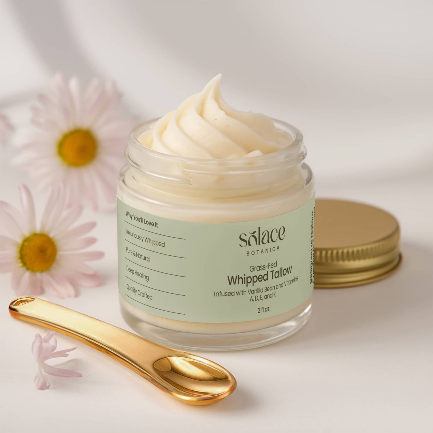 Whipped Grass-Fed Tallow Balm with Vanilla Bean